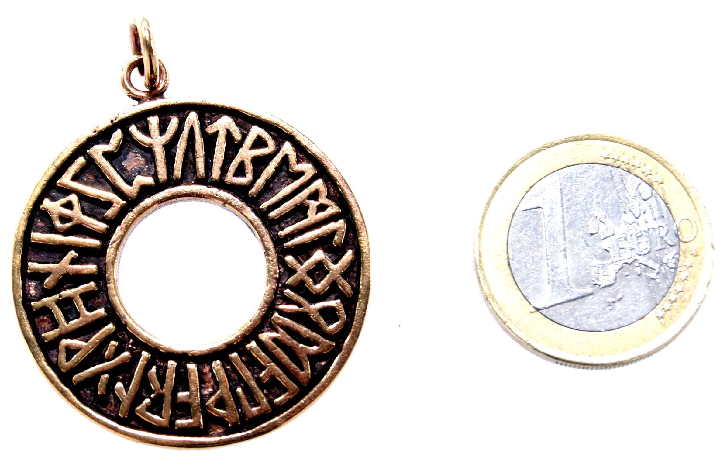 Ring of Runenring Alphabet Kettenanhänger Rune Leather Anhänger Kiss Runen Futhark ABC Bronze
