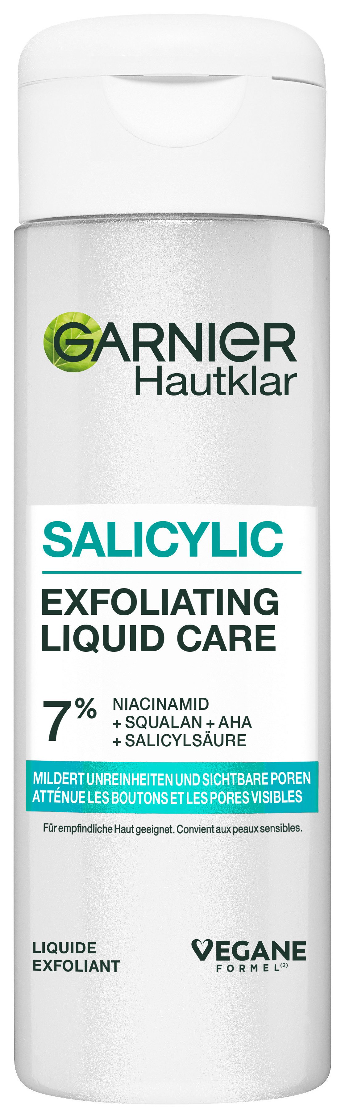 GARNIER Gesichtswasser MIZELLENWASSER SALICYLIC EXFOLIATING LIQUID CARE, für unreine Haut, mit exfolierender Wirkung, nicht komedogen, vegan