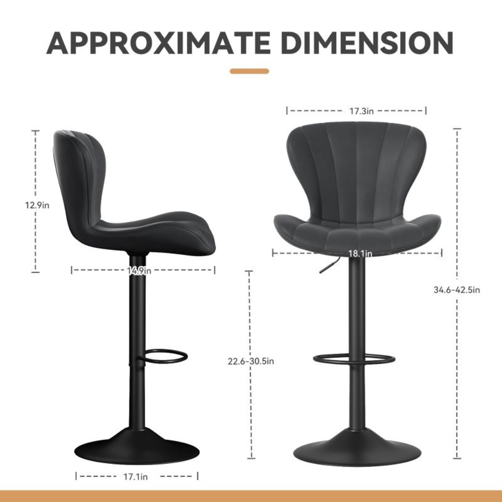 HawthyHome Barhocker 2er Set, Barstühle Drehstühle günstig online kaufen