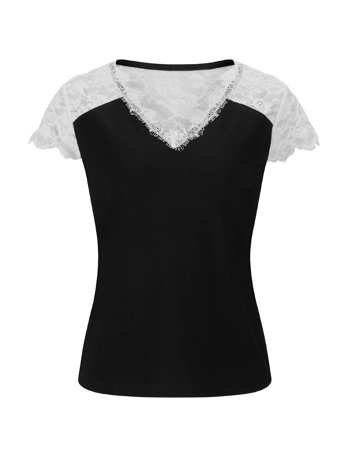 schwarz-ecru Print-Shirt Ashley Damen by Brooke BROOKE heine Designer-Spitzenshirt, ASHLEY