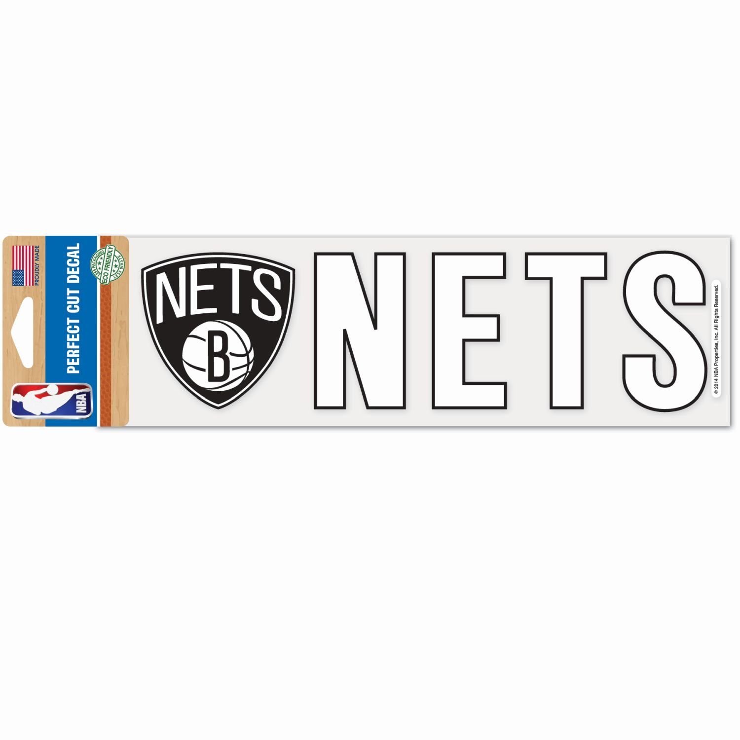 Cut Aufkleber Perfect NBA WinCraft 8x25cm Wanddekoobjekt Brooklyn Nets