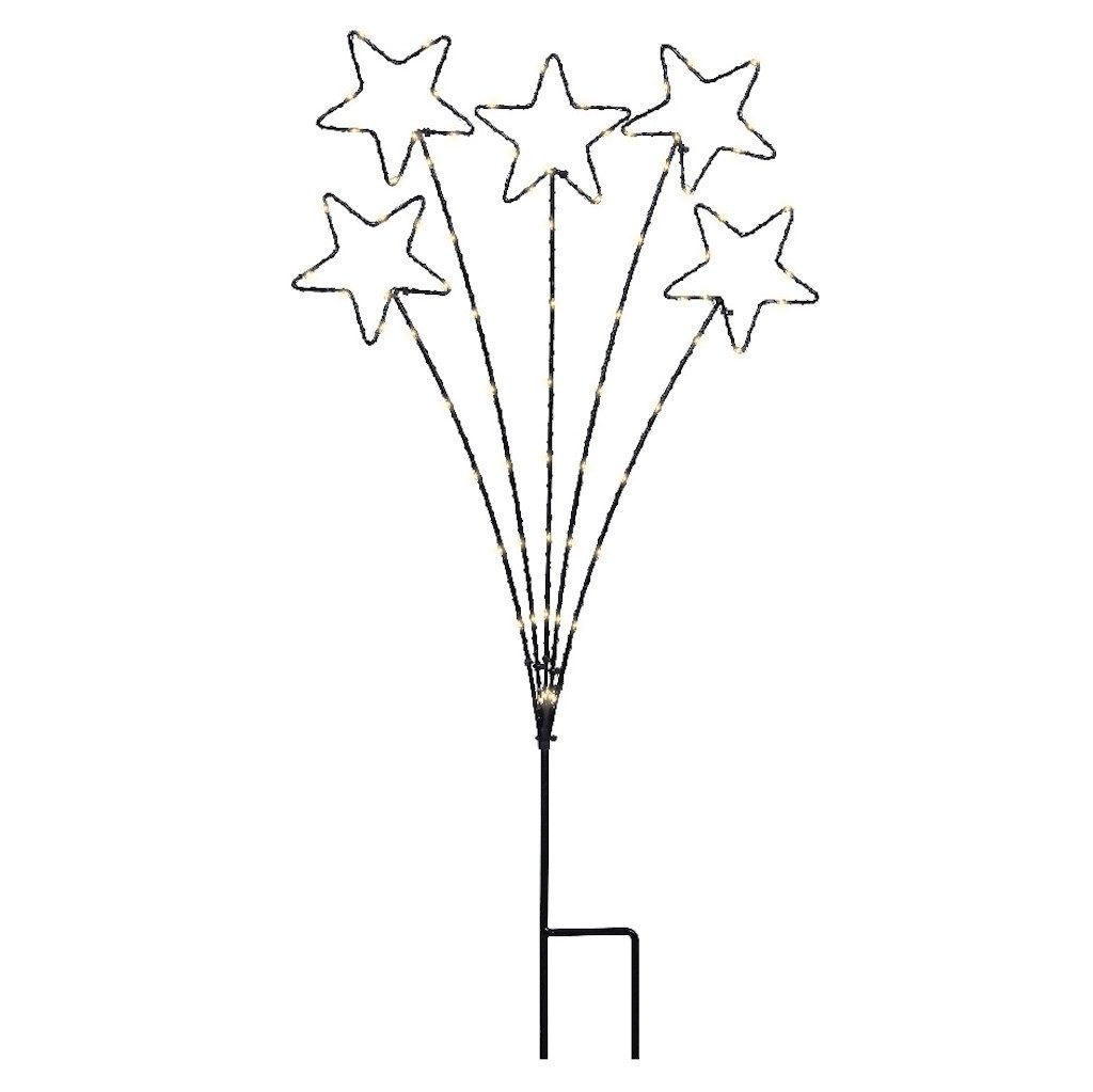 Kaemingk LED Dekolicht Stabbeleuchtung Sterne, Batteriebetrieben, LED fest integriert, warmweiß