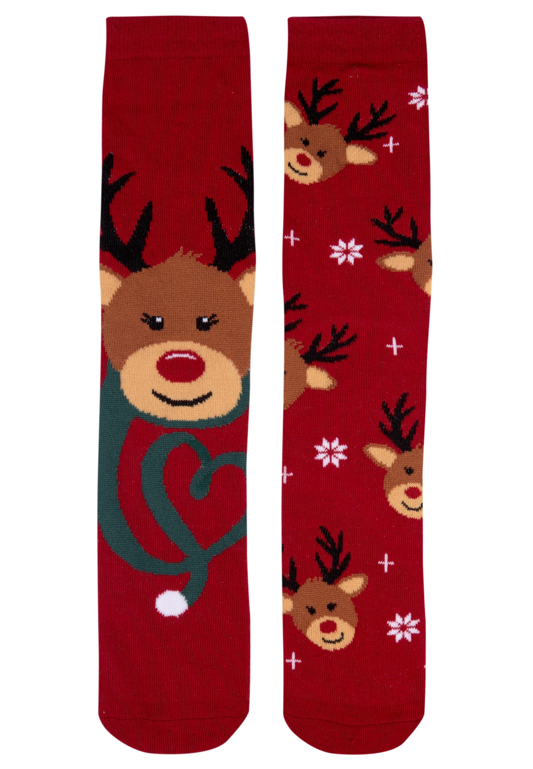 United Labels® Socken Rentier Winter Weihnachtssocken (2er Pack)