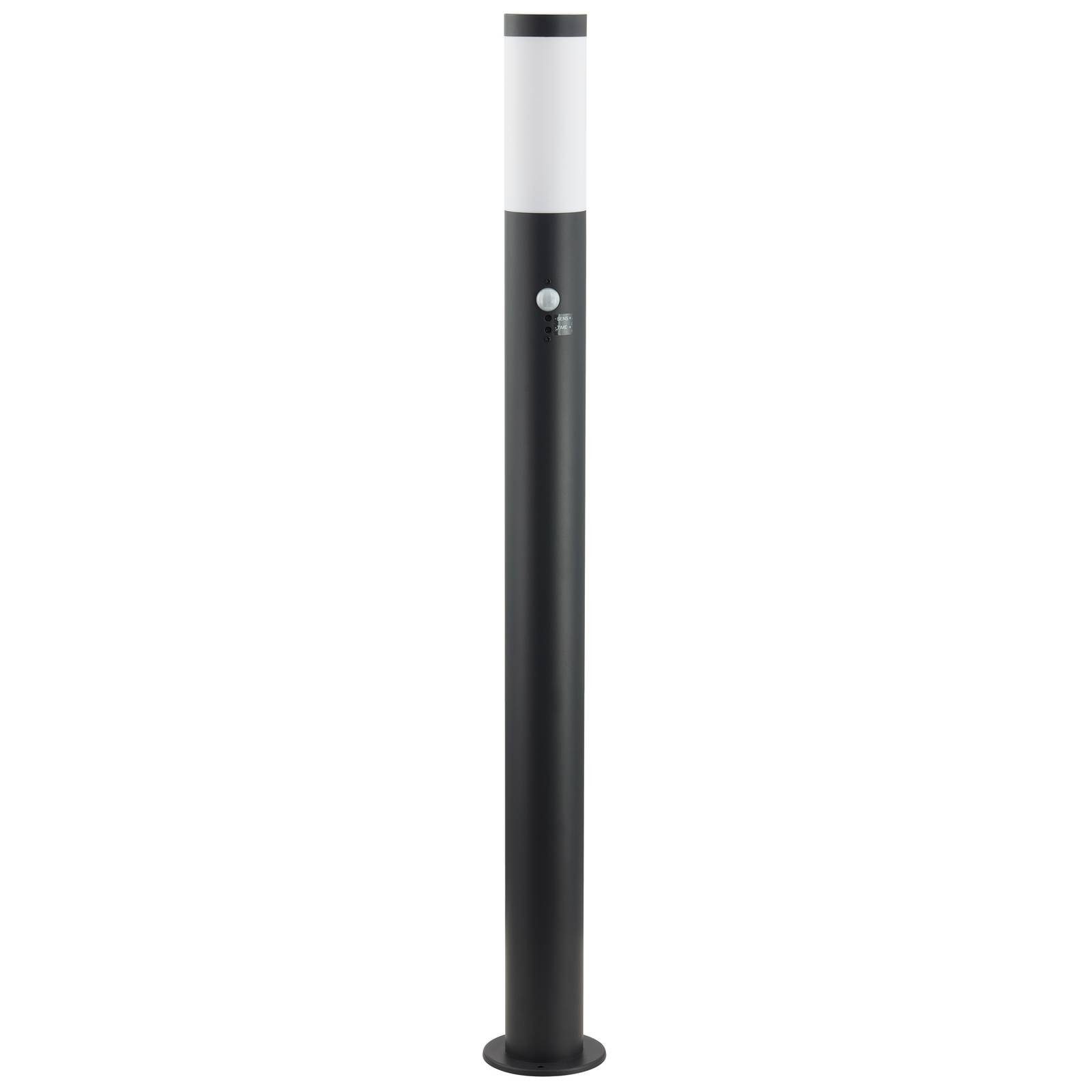 Lindby Außen-Stehlampe Statius, Metall, Schwarz IP44mit Bewegungsmelder, 1 x 15 W LED