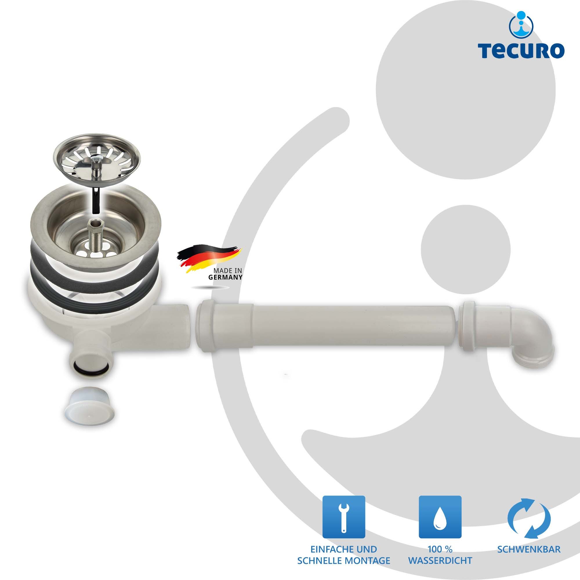tecuro Siphon Spülen-Siebkorbventil Ø 114 mm günstig online kaufen