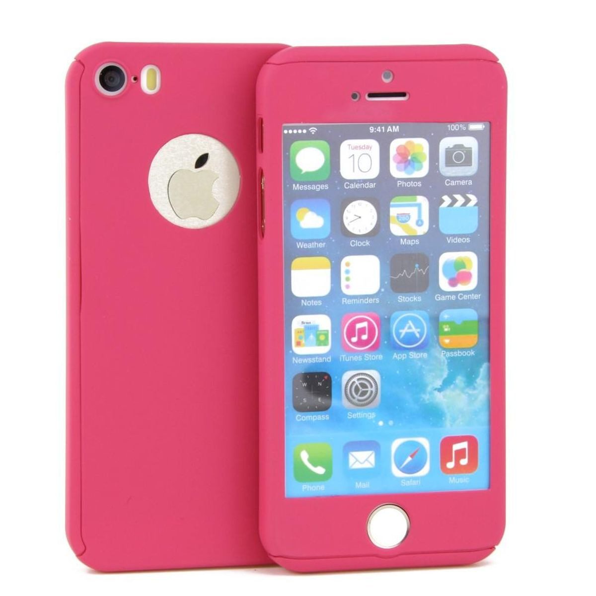 König Design Handyhülle Samsung Galaxy S6, Samsung Galaxy S6 Handyhülle 360 Grad Schutz Full Cover Rosa