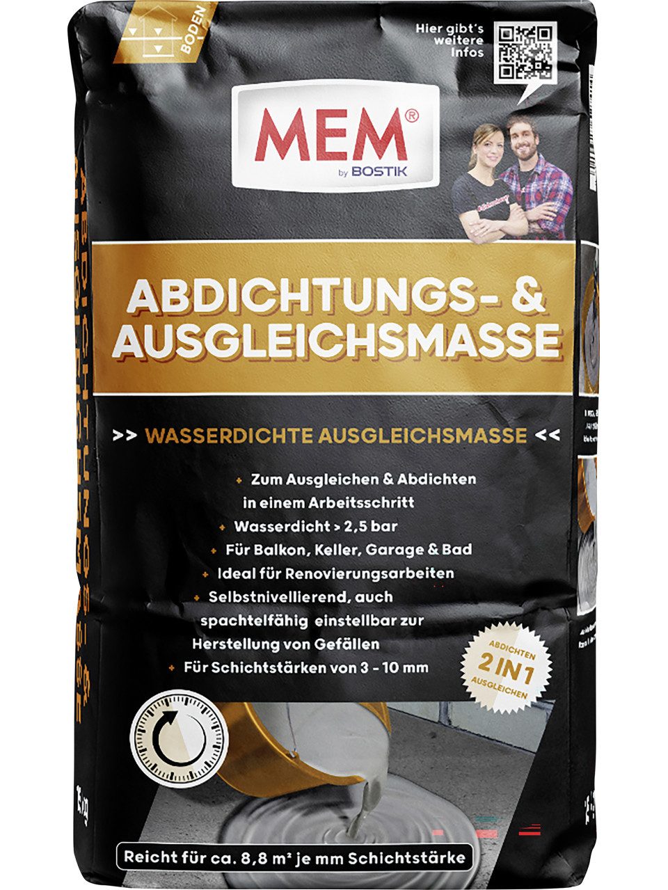 MEM Bauchemie Spachtelmasse MEM Abdichtungs- & Ausgleichmasse 15 kg