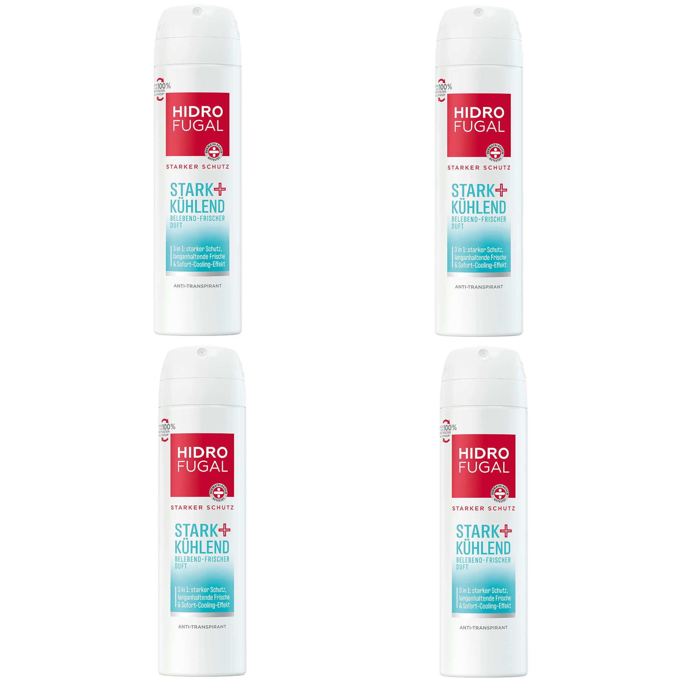 Deo-Spray Stark + Kühlend 3-in-1-Effekt Cooling Schutz frisch 4x150ml