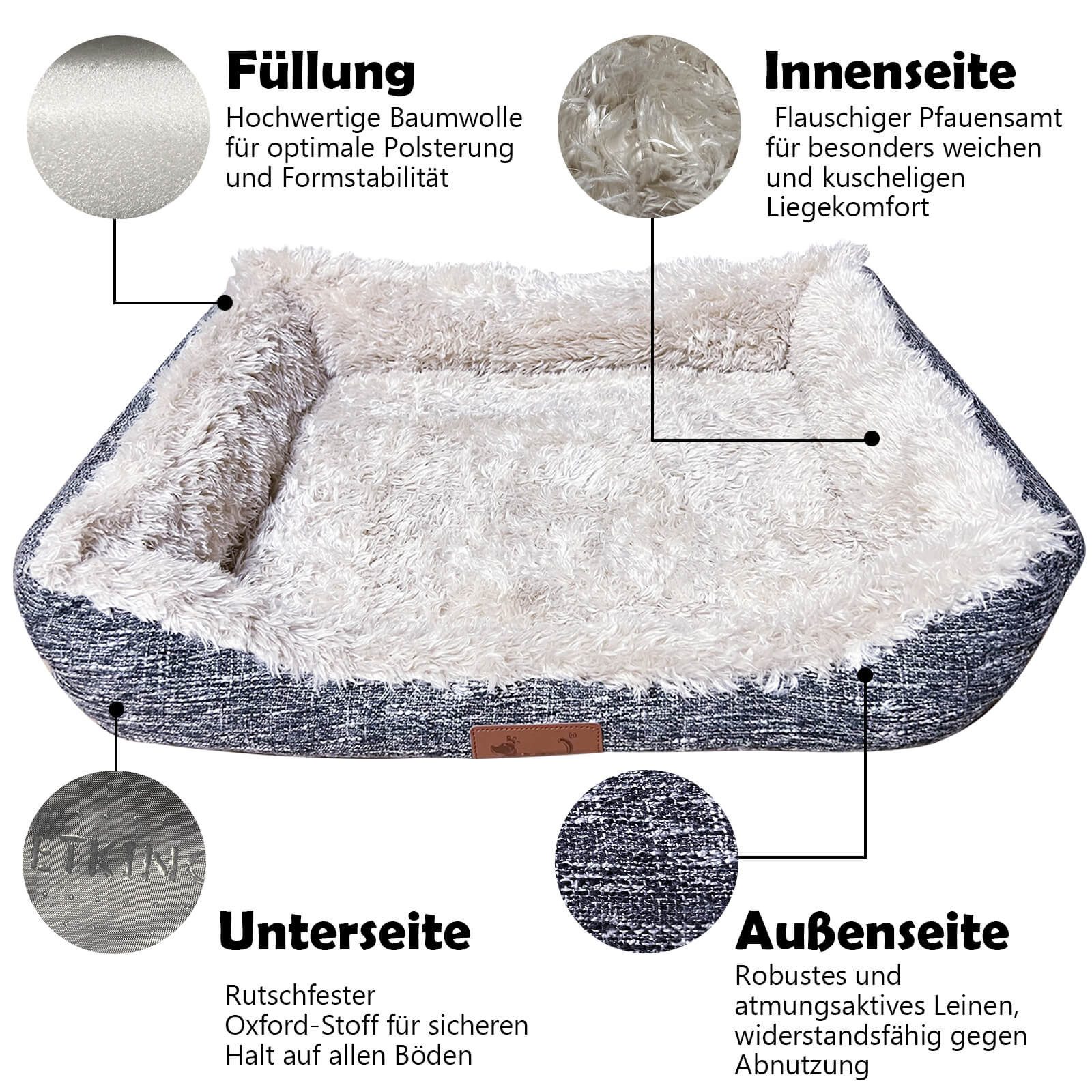 TopMeow Tierbett Hundebett mit Rand, Made günstig online kaufen