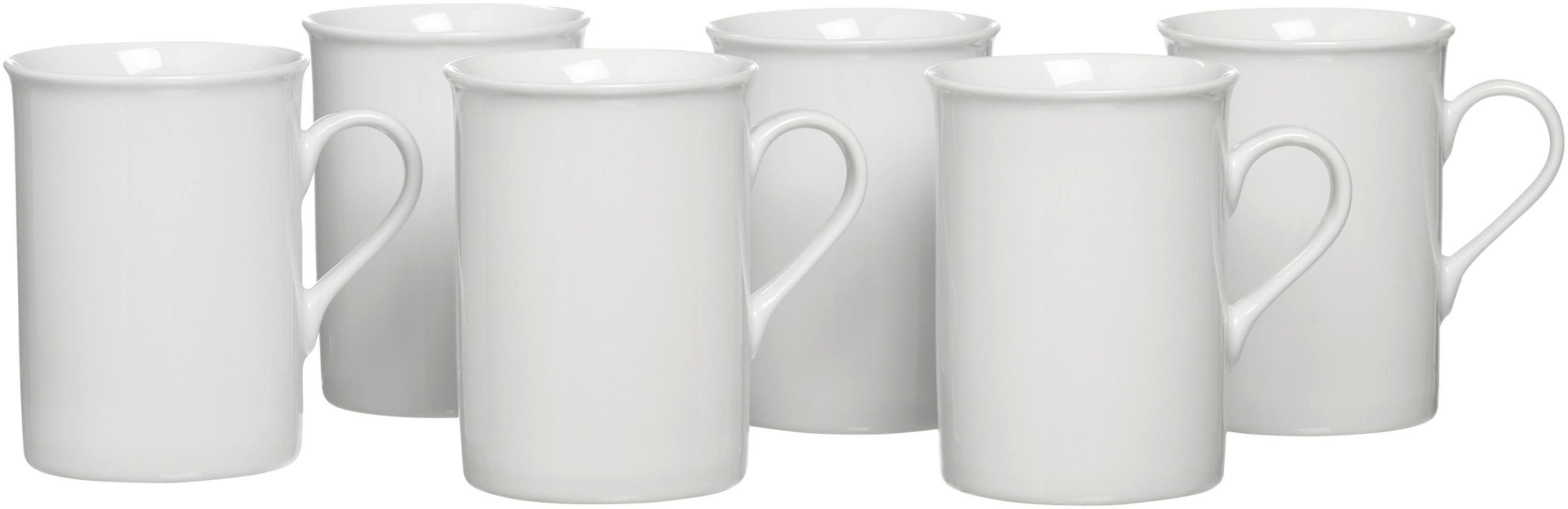 Ritzenhoff & Breker Becher Bianco, 6-tlg., Porzellan, 6-teilig, klassisch-schlicht, 300 ml
