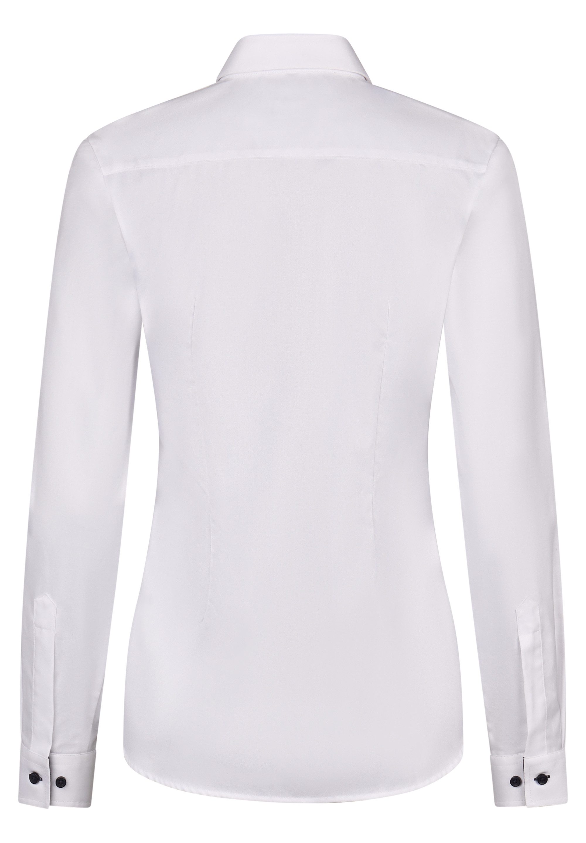 HECHTER PARIS Klassische Bluse HECHTER Paris ESSENTIALS Damen Bluse Kent Modern-Fit Weiß