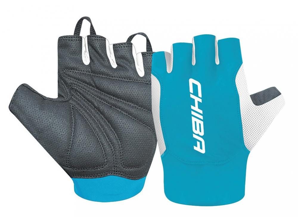 Chiba Fahrradjacke Chiba Handschuhe Mistral kurz Gr. M / 8, schwarz/türkis