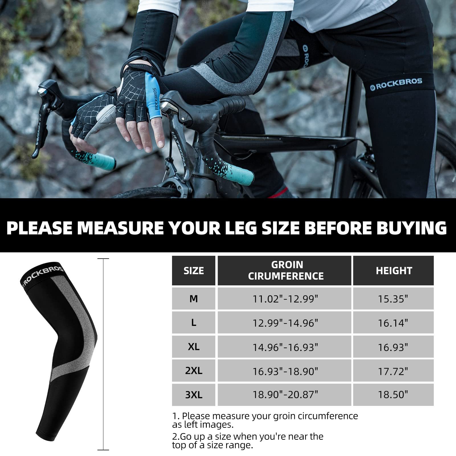 ROCKBROS Armlinge Winter Armwärmer/Beinwärmer Damen Herren für Radsport Wandern Laufen Outdoor