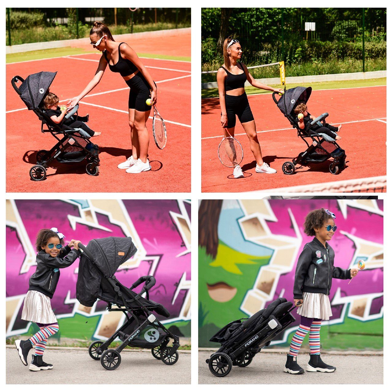 Lorelli Kinder-Buggy Kinderwagen Fiorano, Ablagekorb, Frontbügel abnehmbar, Bremse