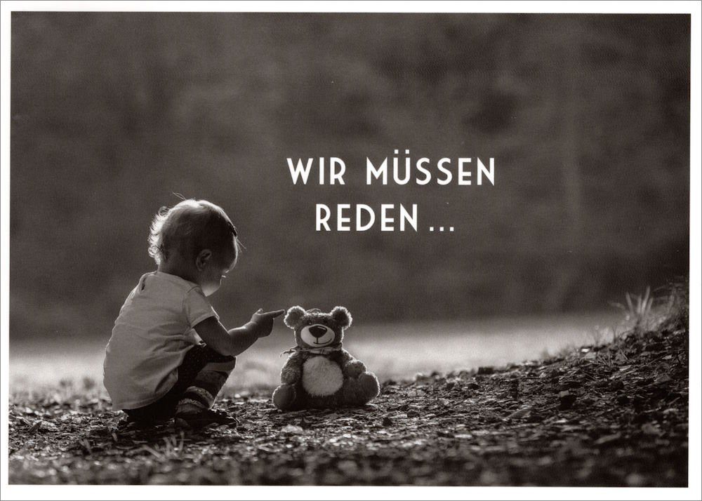 Postkarte "Wir müssen reden..."