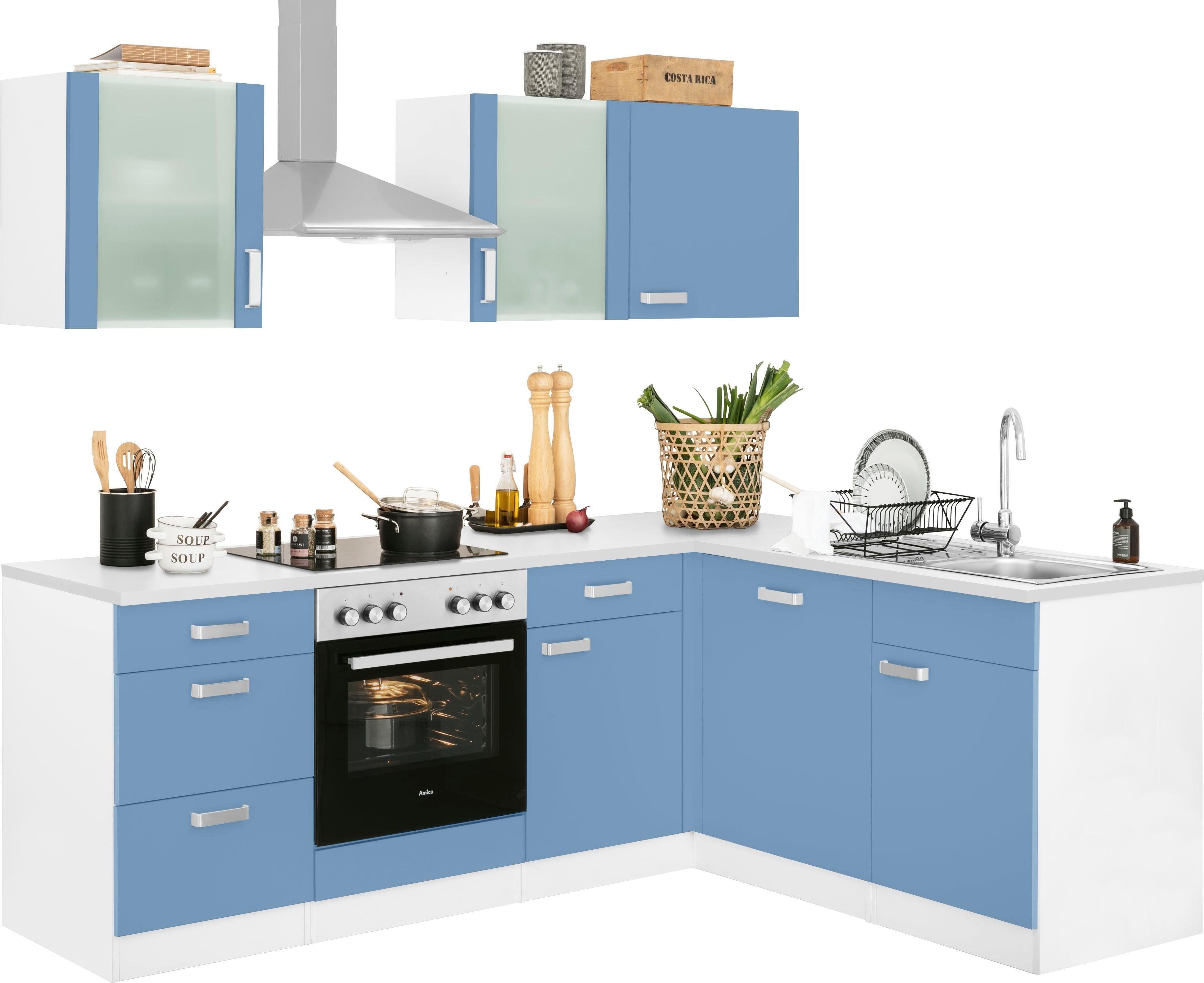 wiho Küchen Winkelküche Husum,ohne E-Geräte Stellbreite 220 x 170 cm