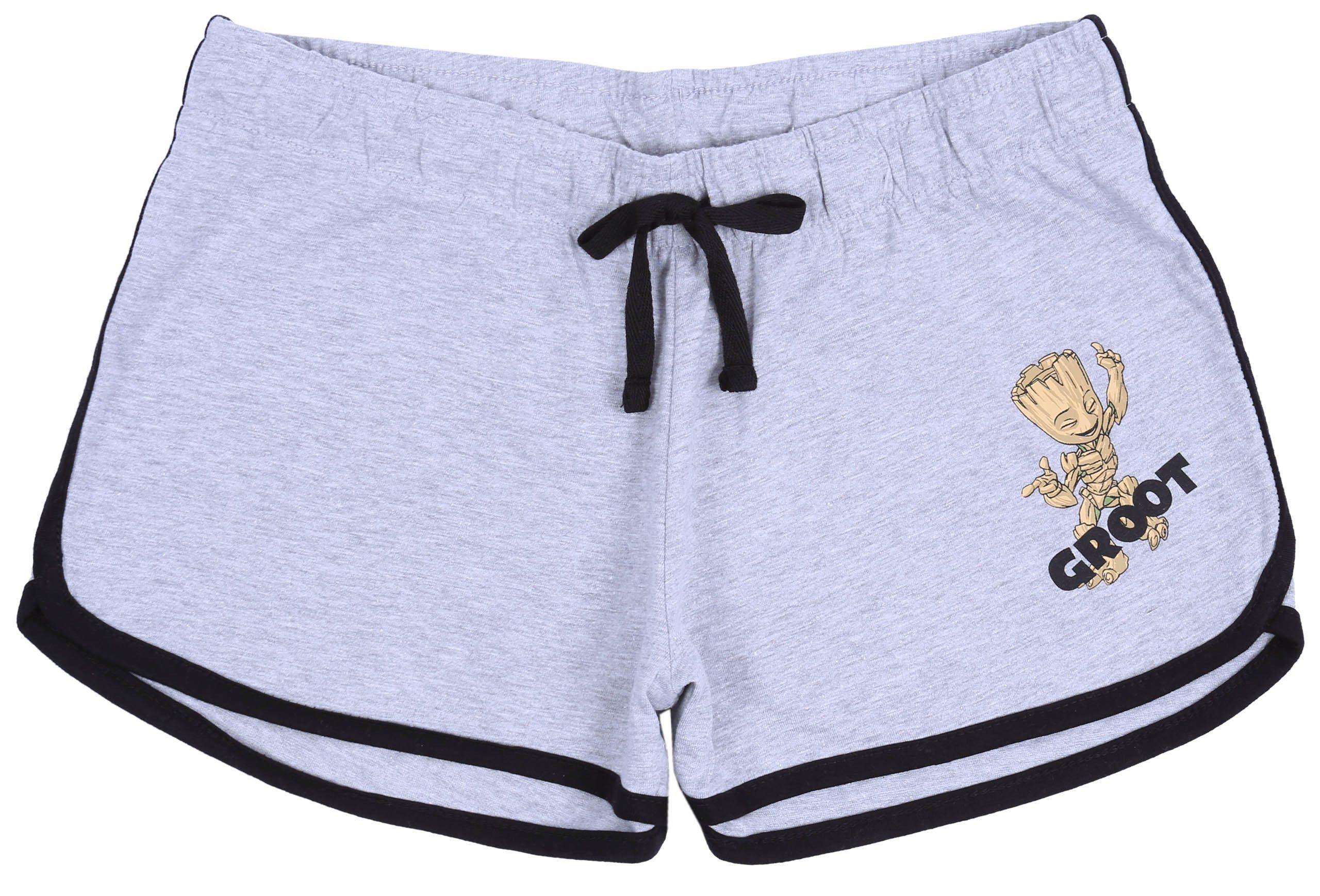 MARVEL Shorts Graue Baumwollshorts, Groot MARVEL XXS