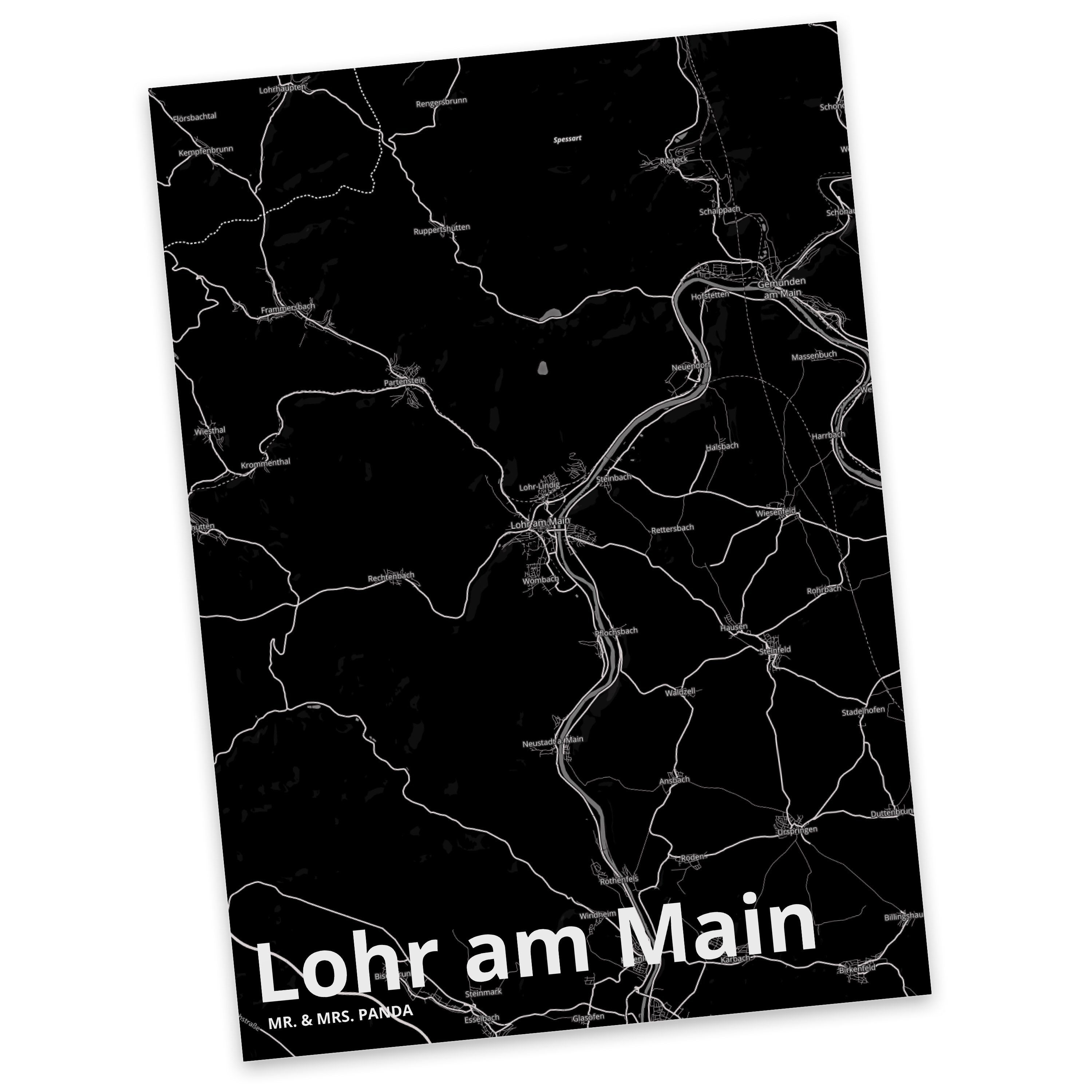 Mrs. Postkarte Karte Main Mr. am Map Landkarte Stadt Dorf & - Panda Lohr Dorf, Geschenk, Stadtpl