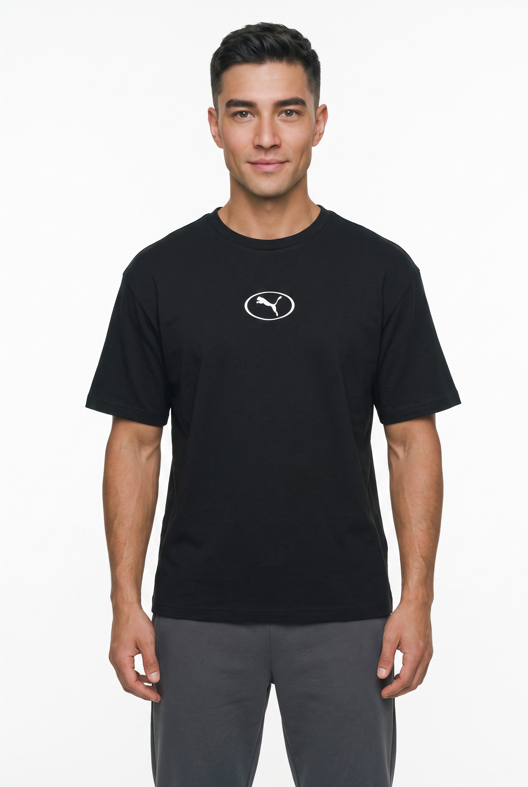 PUMA T-Shirt SPORT RELAXED GRAPHIC TEE Kurzarm, Rundhalsausschnitt, mit Print-Applikation