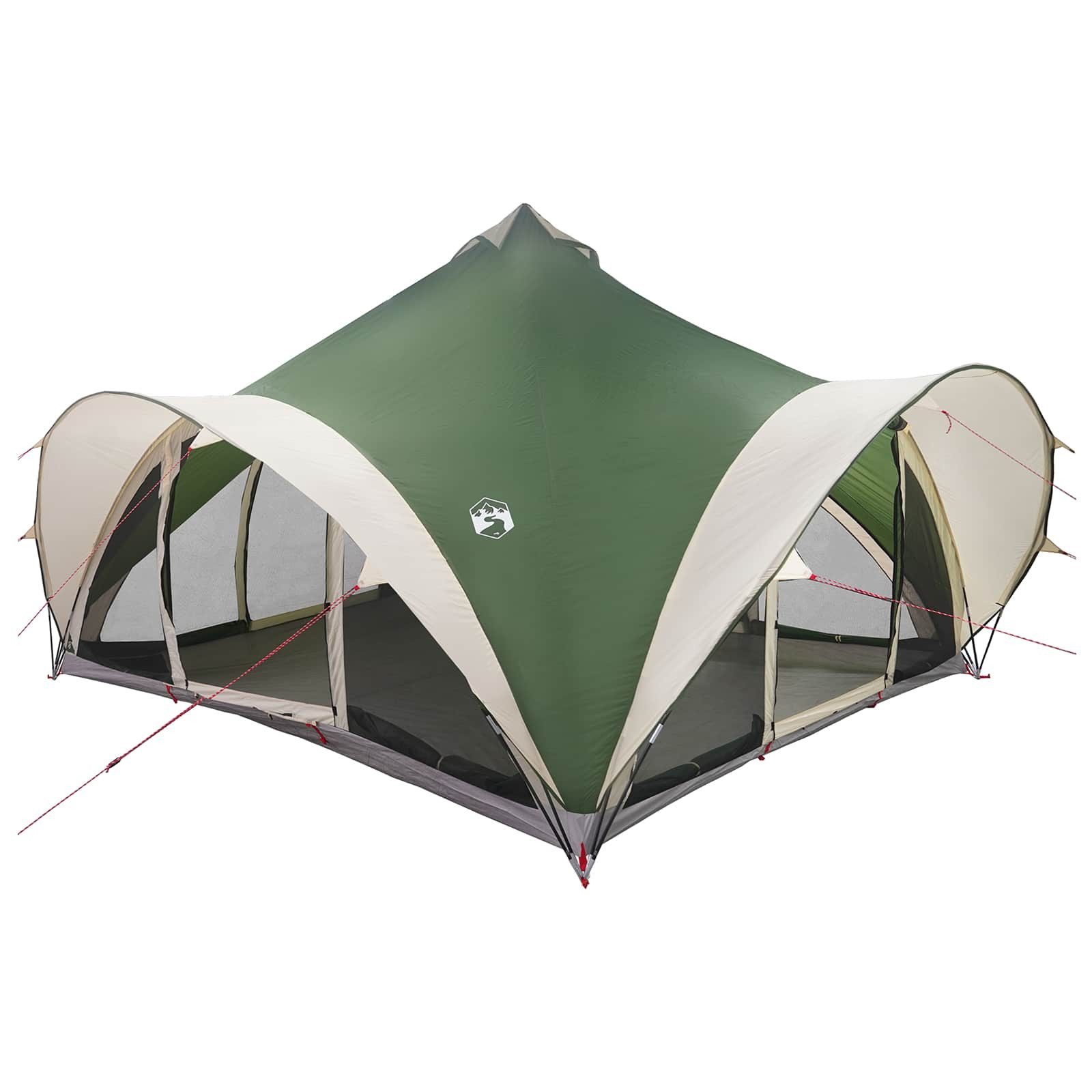 vidaXL Kuppelzelt 18-Personen Tipi Zelt mit Dach Grün 18-Personen Polyester und Stahl