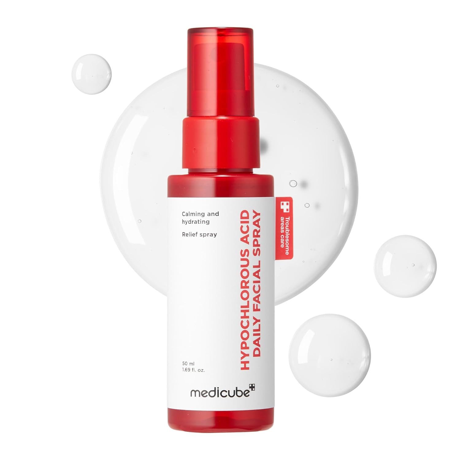 Medicube Tagescreme Hypochlorous Acid Daily Facial Spray Mini 50 ml, K-Beauty Klärt, beruhigt und erfrischt die Haut –, ideal für gereizte und unreine Haut