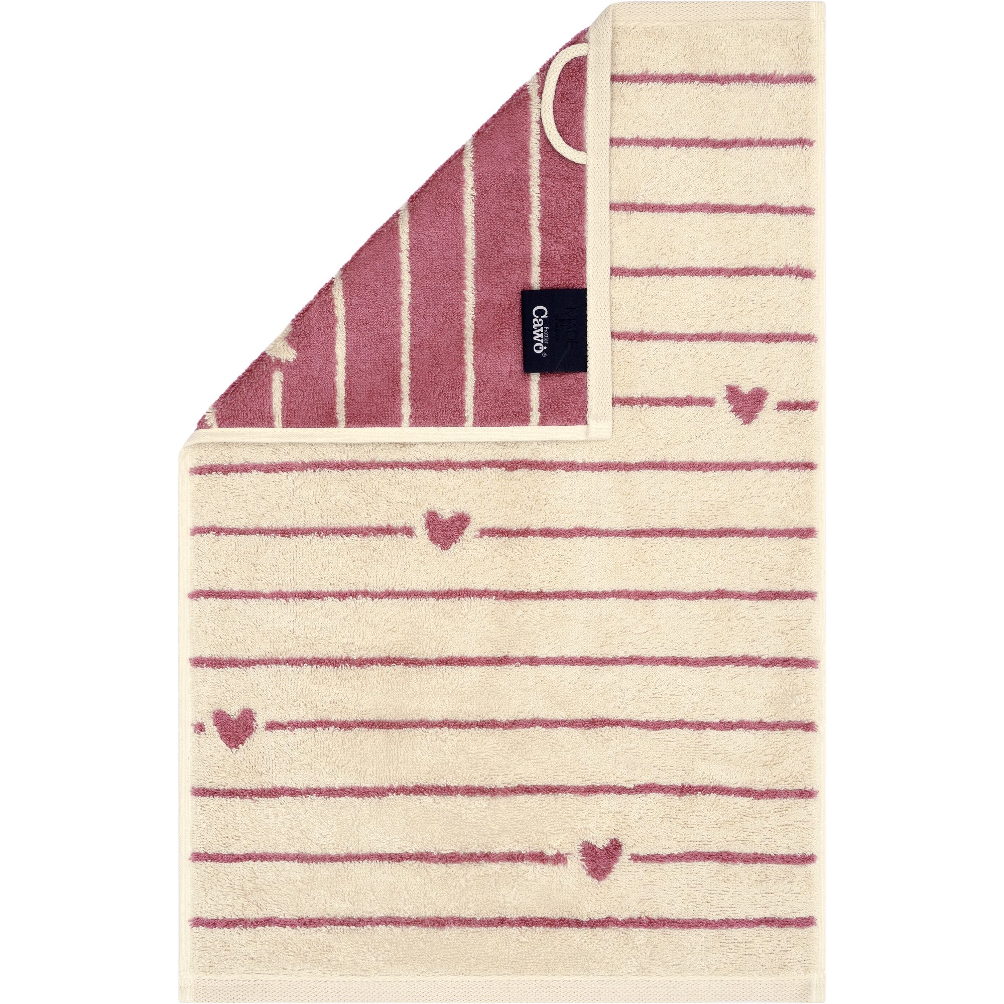 Cawö Handtücher Heart Beats Lines & Hearts 6276, 100% Baumwolle (1-St)