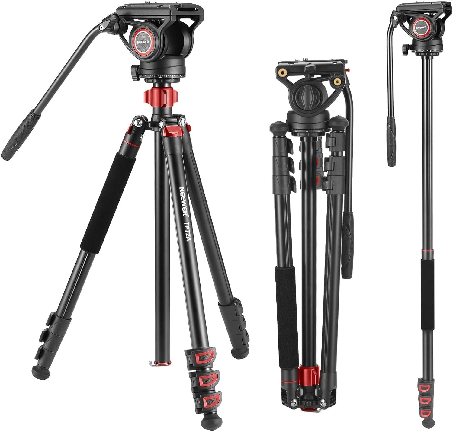 Neewer TP72A 72" Fluidkopf Einbeinstativ 8kg Traglast Einbeinstativ (höhenverstellbar von 61 bis 181 cm)
