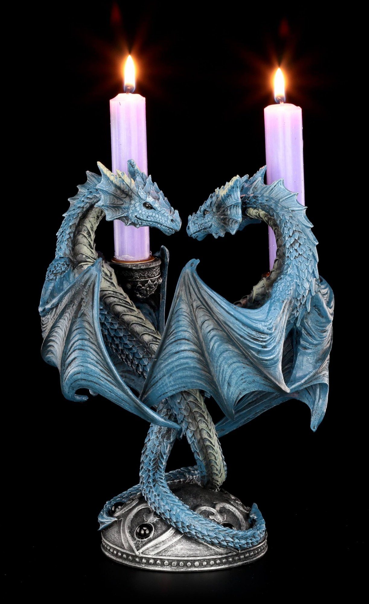 Figuren Shop GmbH Kerzenhalter Kerzenhalter Drachen Herz - Dragon Heart by Anne Stokes - Gothic