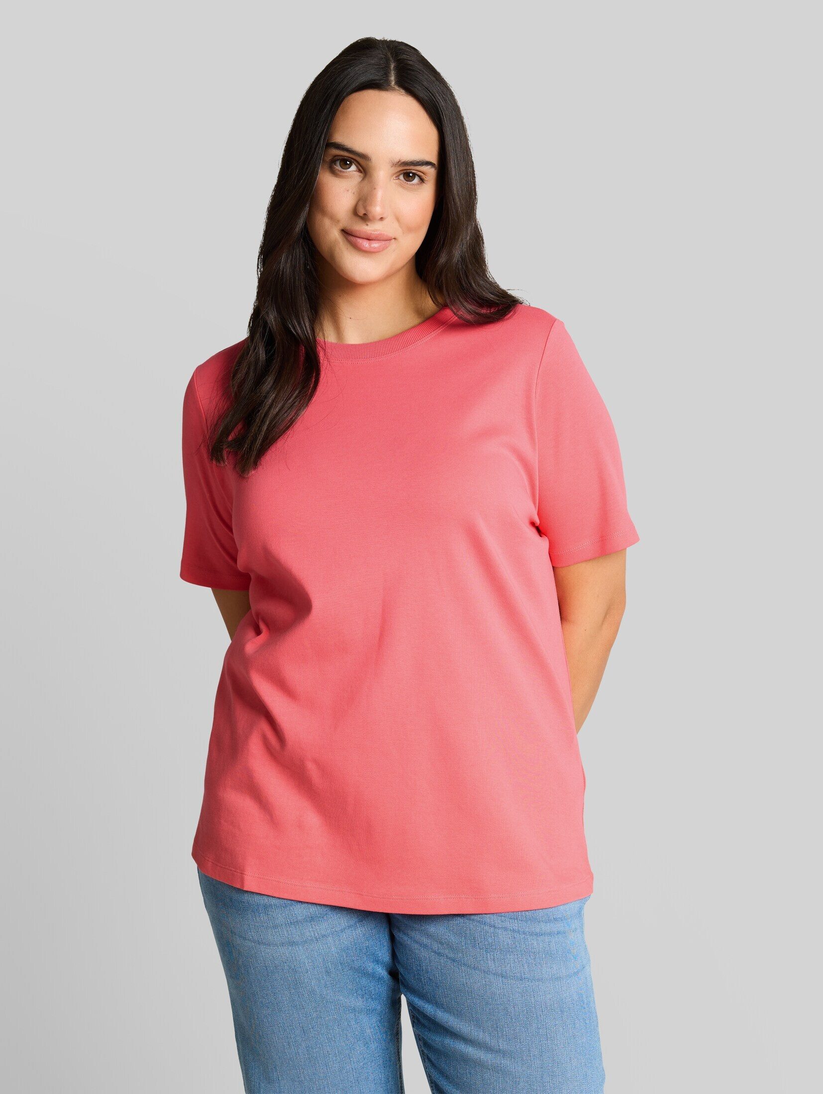 TOM TAILOR PLUS T-Shirt T-Shirt Plus Size - Basic T-Shirt aus Baumwolle