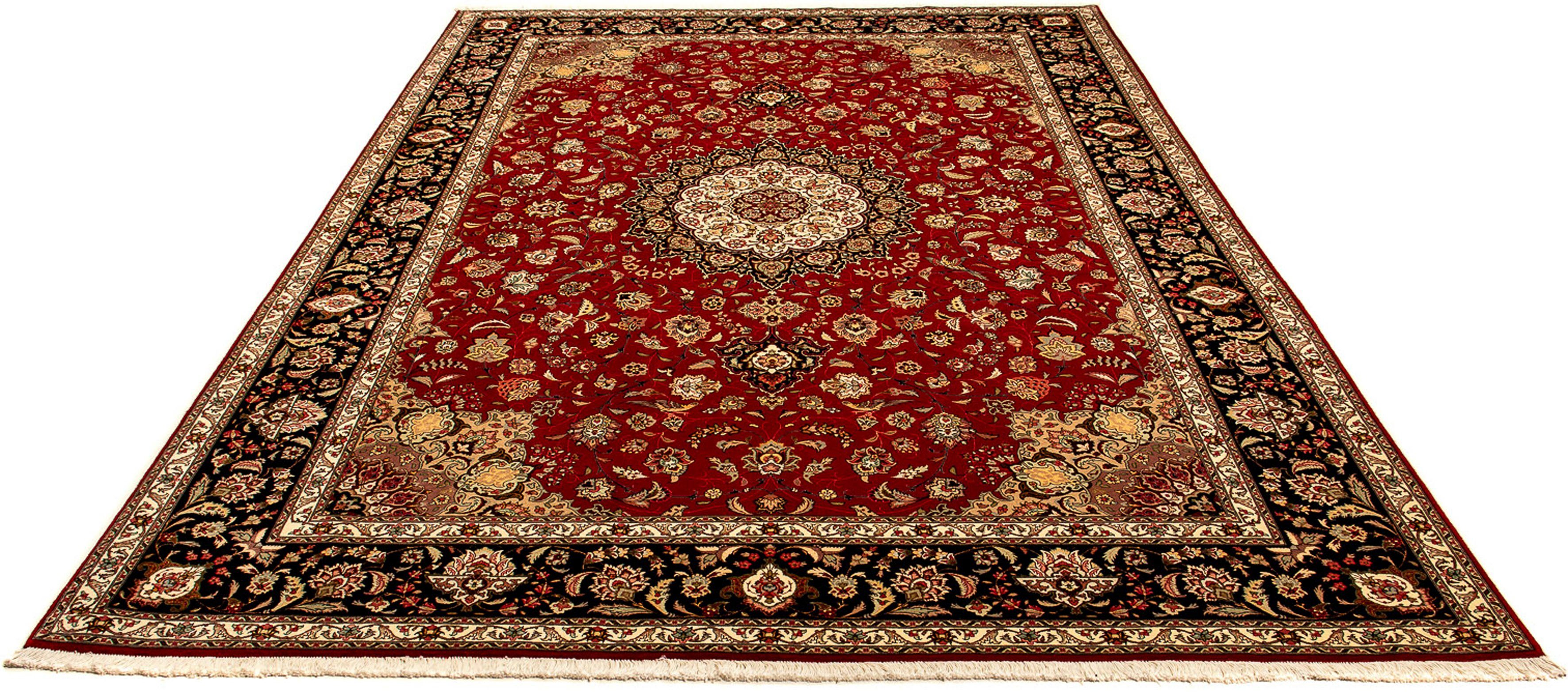 Orientteppich Perser - Täbriz - Royal - 350 x 253 cm - rot, morgenland, rechteckig, Höhe: 7 mm, Wohnzimmer, Handgeknüpft, Einzelstück mit Zertifikat