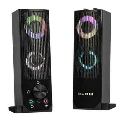BLOW MS-28 PC-Lautsprecher (Bluetooth, 6 W, AUX-Anschluss, Soundbar-Funktion [Modulare Verbindung], RGB-LED-Bleuchtung)