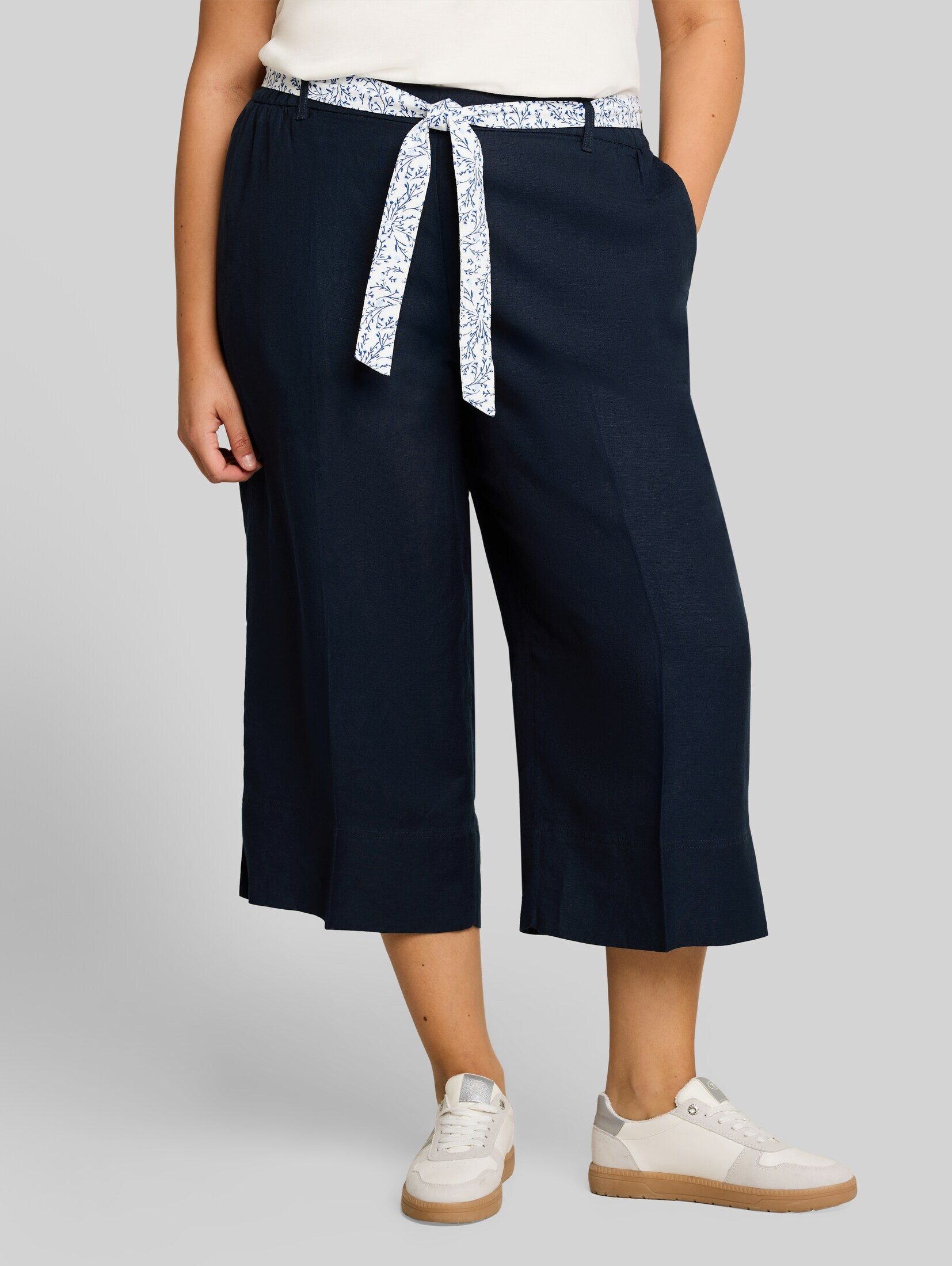 TOM TAILOR PLUS 7/8-Hose Hosen & Chino Plus Size - Culotte Hose mit Leinenanteil