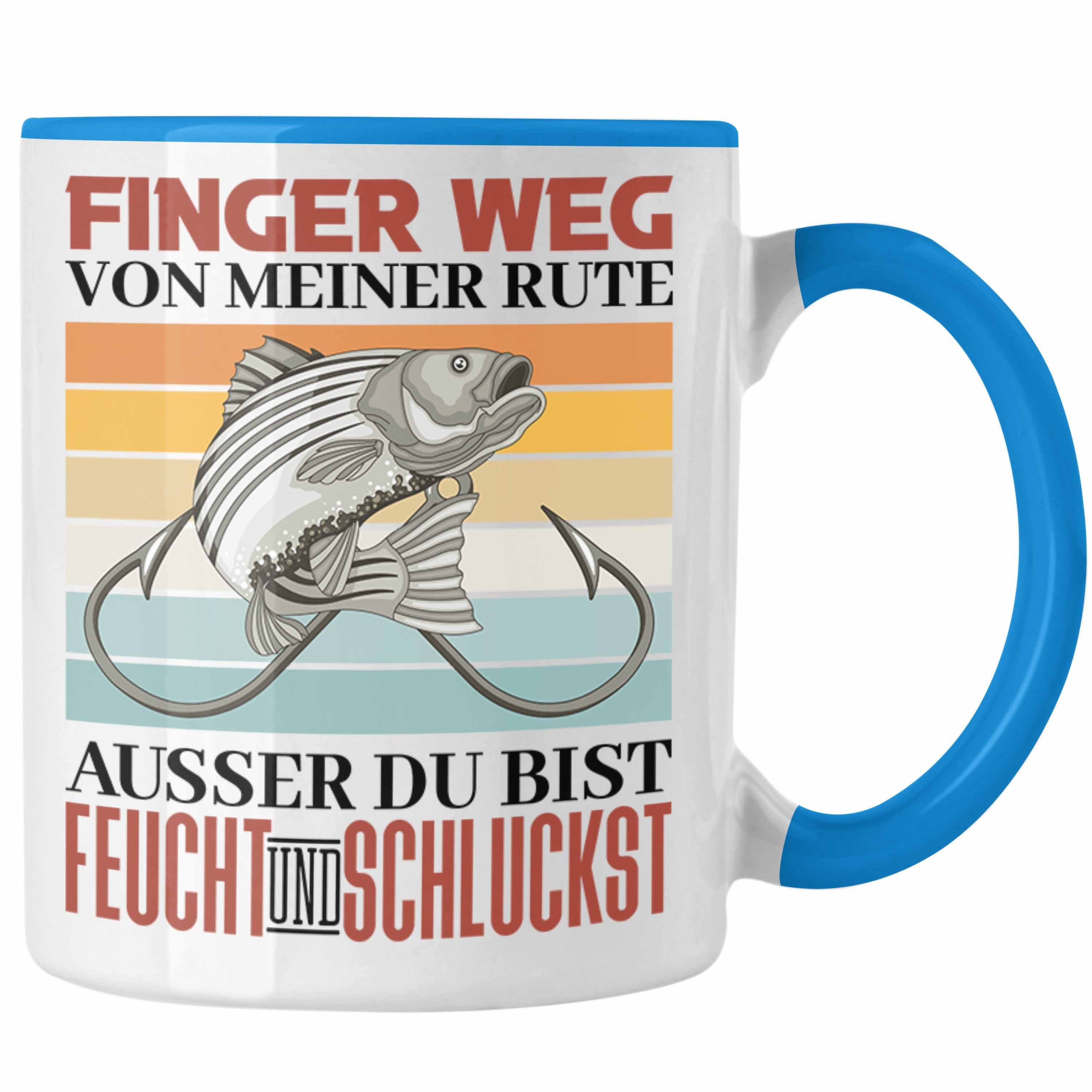 Trendation Tasse Versauter Angler Spruch Tasse Geschenk Männer Angeln Fischer Geschenki Blau