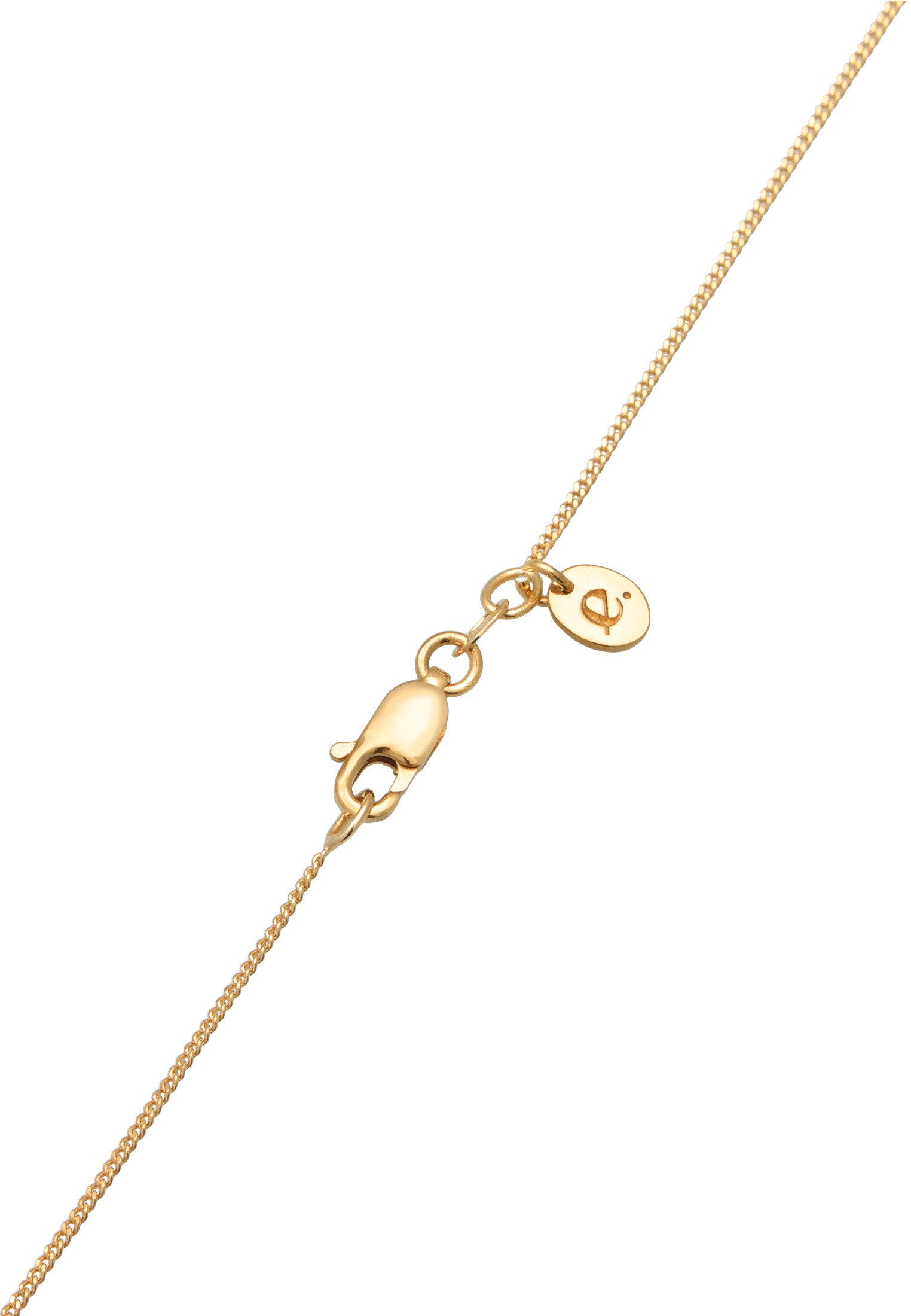 Elli Premium Kette mit Anhänger Anhänger Organic Zirkonia Grün 925 Sterling Silber vergoldet