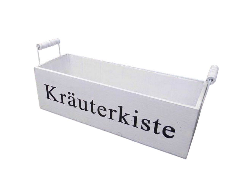 Deko-Impression Kräutertopf Kräuterkiste Kräutergarten Blumentopf Pflanzkiste Holz weiss 39 cm (1 St)