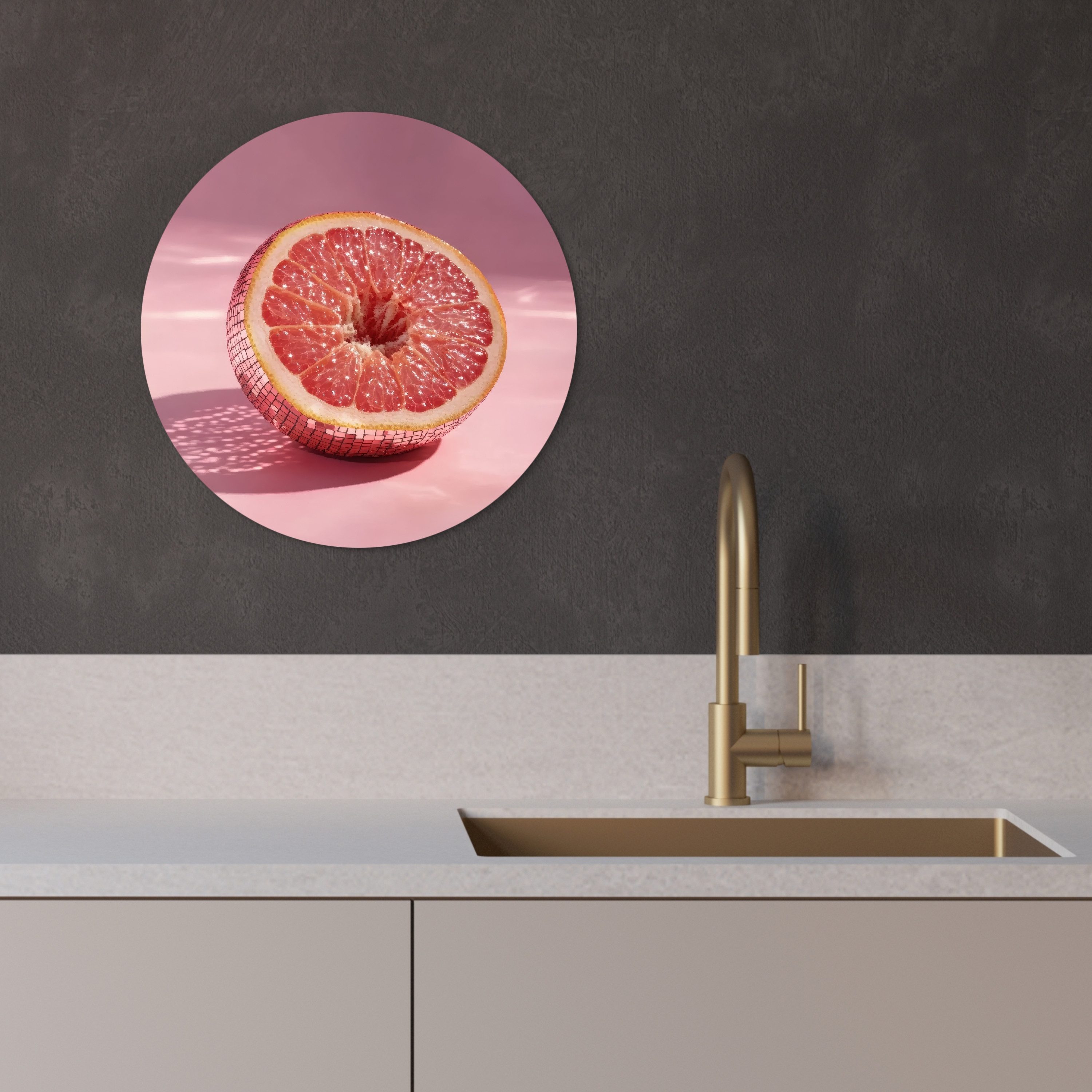 MuchoWow Gemälde Grapefruit - Rosa - günstig online kaufen