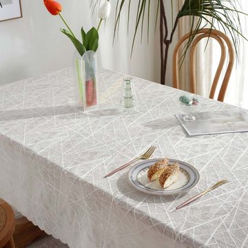 FIDDY Tischläufer Spitzen-Heimtischdecke, gewellte Netztischdecke, (1-tlg), einfarbige dekorative rechteckige Tischdecke