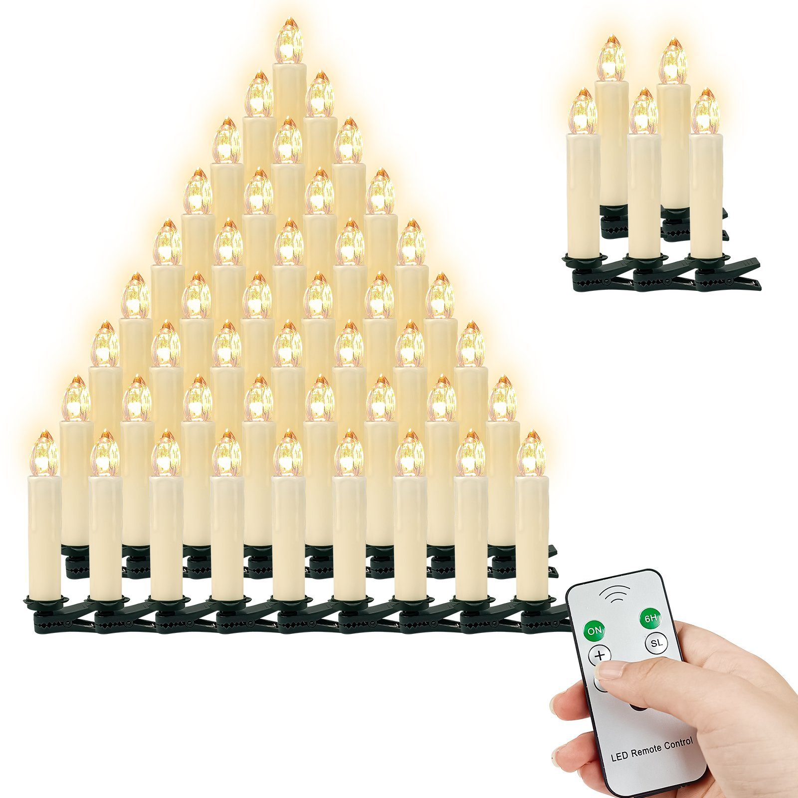Gotoll Led Christbaumkerzen 10 40er Weihnachtsbaumkerzen Weihnachtskerzen Weihnachten Kerzen Led Kerzen Mit 10 20 30 40x Nicht Mit Batterien Halter Fernbedienung Timer Dimmbar Beige Wasserdichte Weihnachtskerzen Lichterkette Fenster Beleuchtung