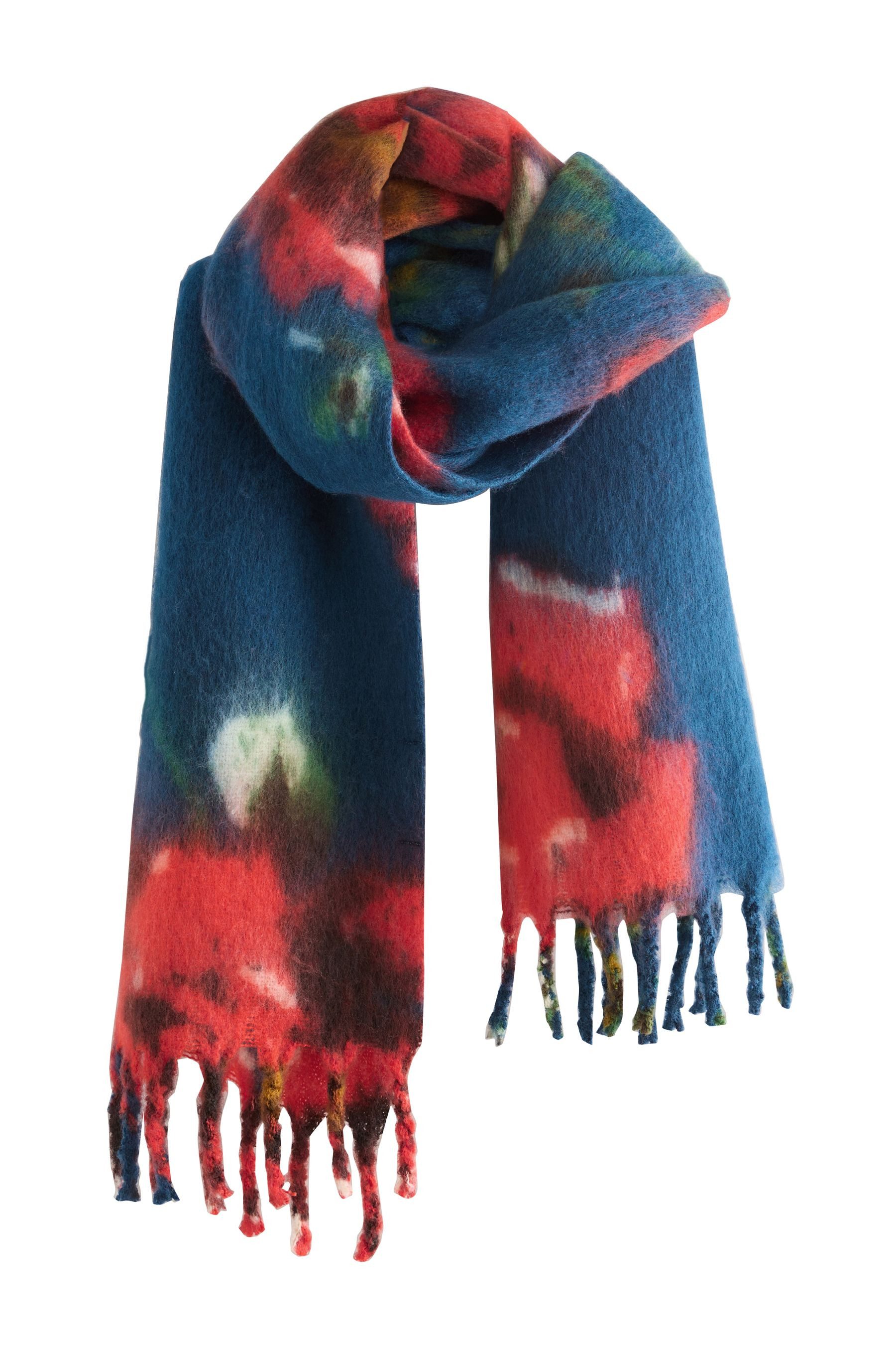 Next Schal Angerauter, schwerer Deckenschal mit Blumenmuster, (1-St)