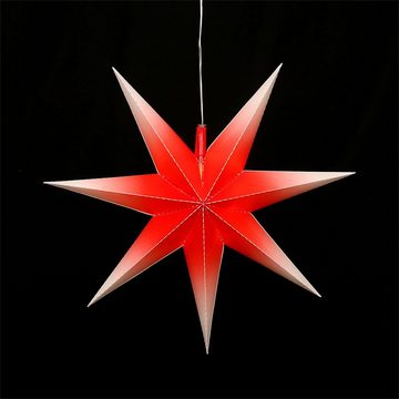 SIGRO LED Stern Weihnachtsstern mit 7 Spitzen Rot/Weiß, LED, Fensterstern beleuchtet inkl. Netzteil