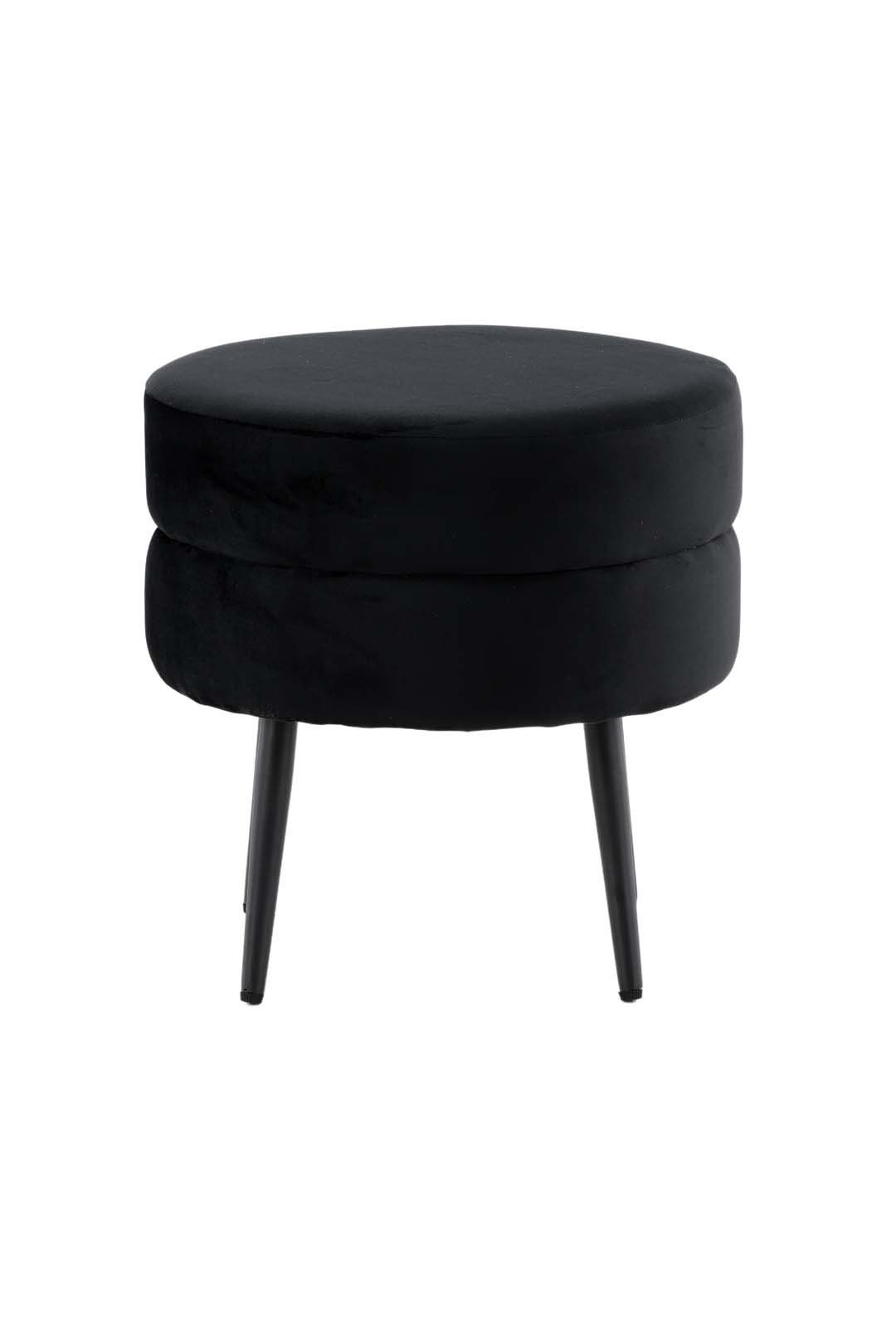 ebuy24 Pouf Pot Pouf Ø40cm Velour schwarz. günstig online kaufen