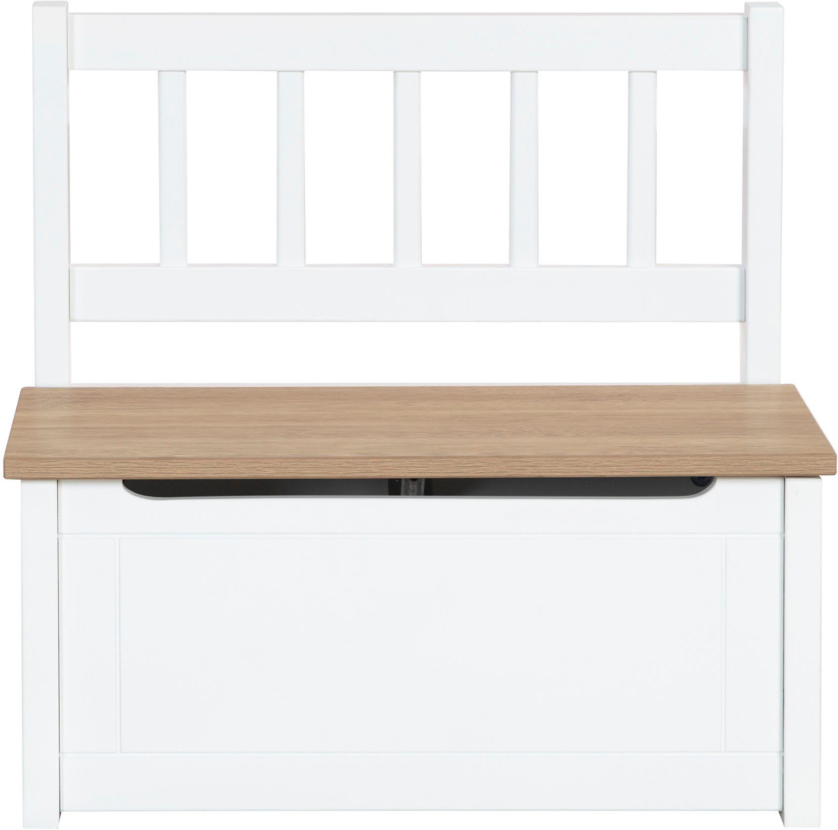 roba® Truhenbank Woody, natur & weiß, aufklappbar – Bild 3 von 5