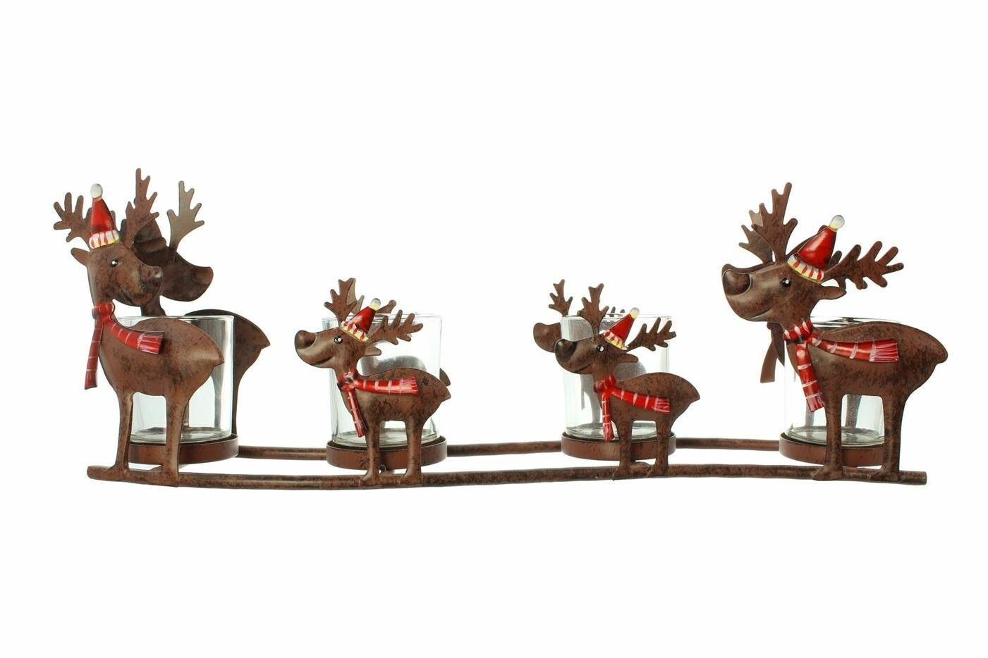 Home-trends24.de Windlicht Windlicht Rentier 5tlg Deko Teelichthalter Beleuchtung Figur Tisch