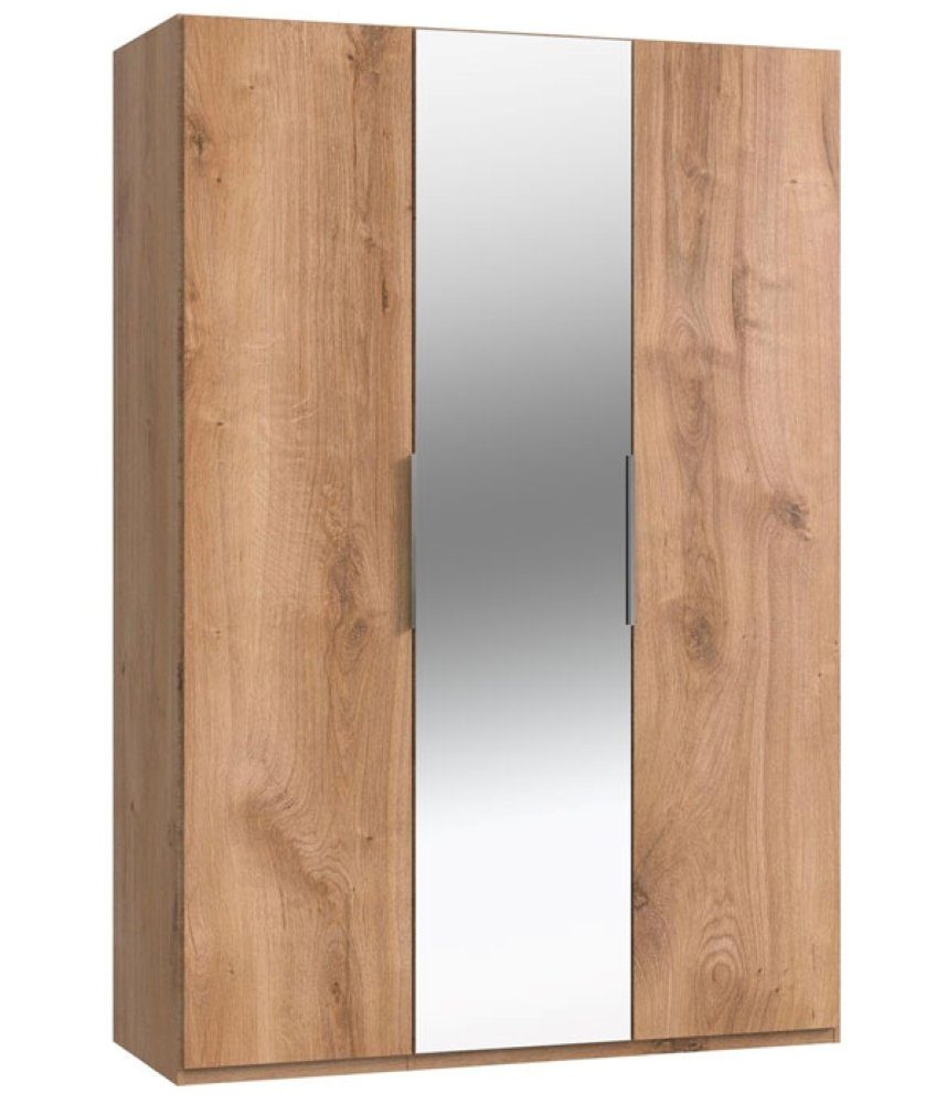 Wimex Kleiderschrank Level (Level, 1-St., 3-türiger Spiegel Kleiderschrank Spiegel) mit / Plankeneiche 150x58x216cm