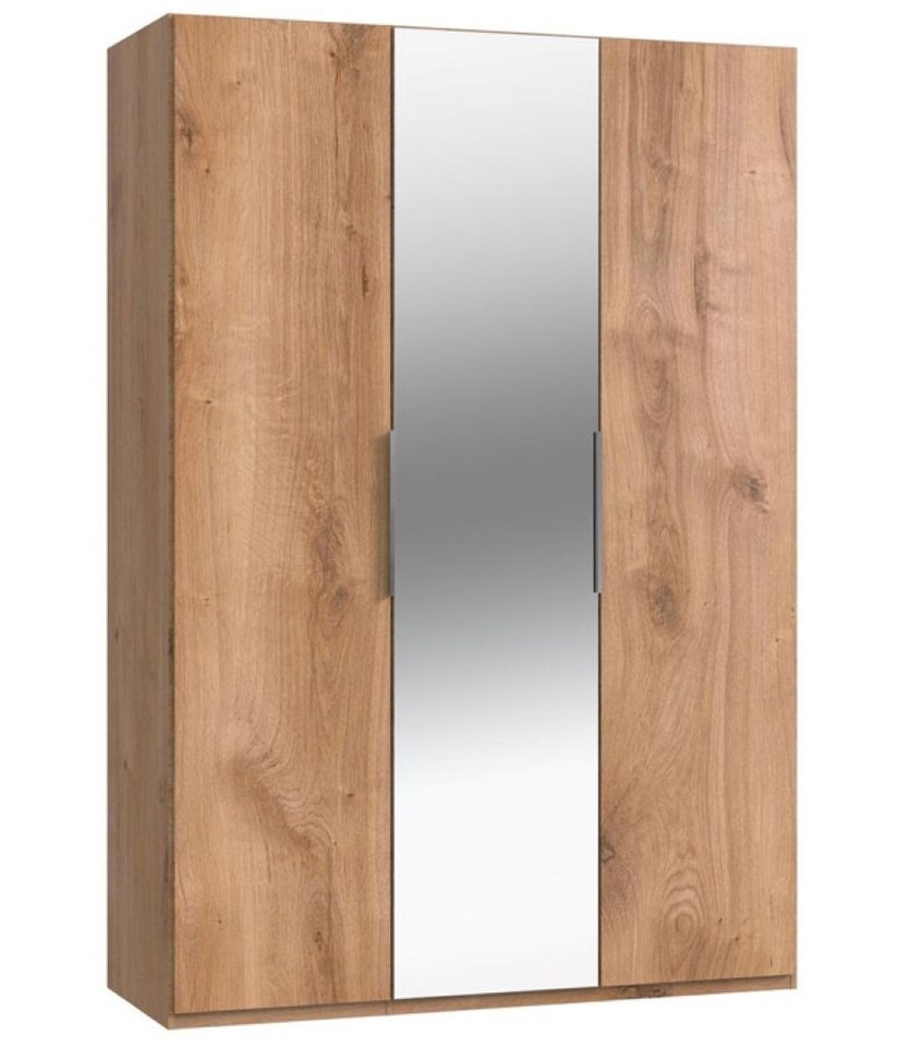 Wimex Kleiderschrank Level (Level, 1-St., 3-türiger Kleiderschrank mit  Spiegel) 150x58x216cm Plankeneiche / Spiegel