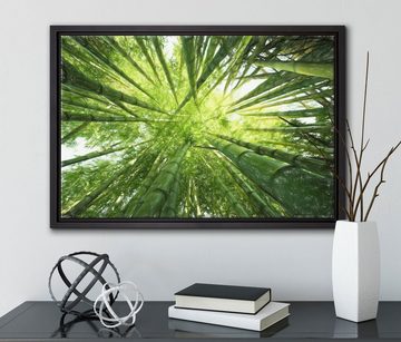 Pixxprint Leinwandbild Bambus, Wanddekoration (1 St), Leinwandbild fertig bespannt, in einem Schattenfugen-Bilderrahmen gefasst, inkl. Zackenaufhänger