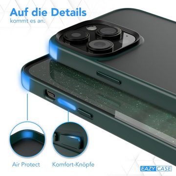 EAZY CASE Handyhülle Outdoor Case für Apple iPhone 14 Pro Max 6,7 Zoll, Slim Cover Durchsichtig Robust Back Cover stoßfest Grün / Nachtgrün