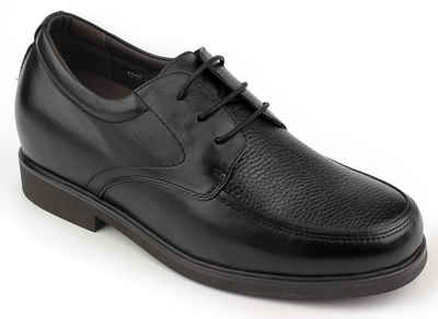 Mario Moronti Torino schwarz Schnürschuh + 6,5 cm größer, Schuhe mit Erhöhung, Schuhe die größer machen