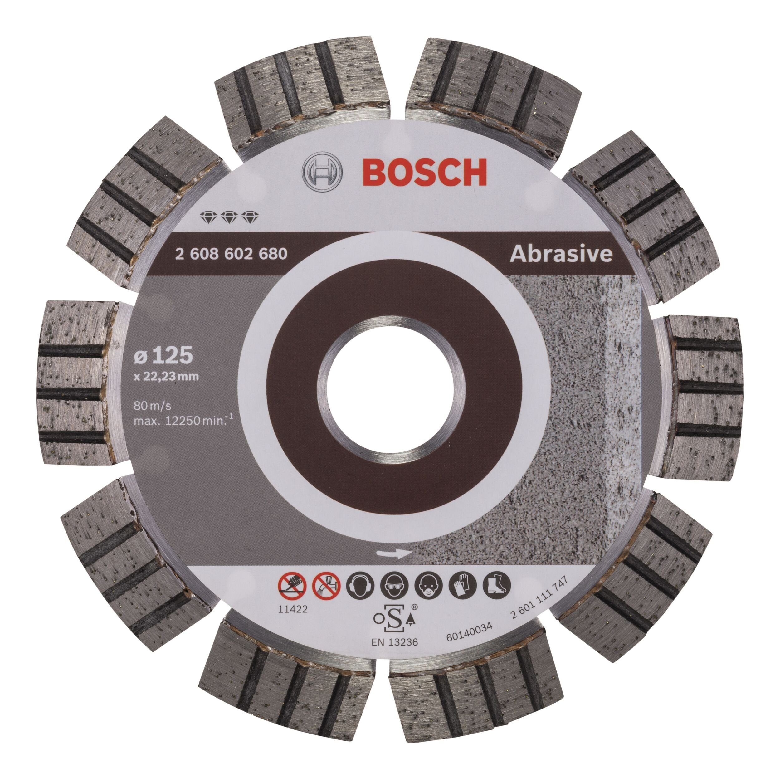 - 12 Abrasive Best x mm, for Ø 22,23 Diamanttrennscheibe Trennscheibe, mm BOSCH 125 x 2,2 x 125