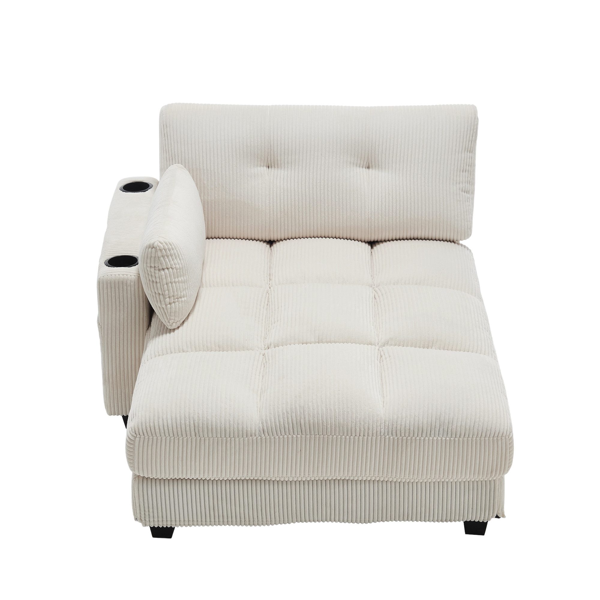 KLAM HOME Schlafsofa Ecksofa Palmensessel Relaxsofa Polstermöbel mit 2Beche günstig online kaufen